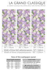 lilac peel and stick wallpaper specifiation