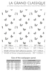 minimal butterfly peel and stick wallpaper specifiation