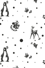 scandinavian forest animal wallpaper pattern repeat