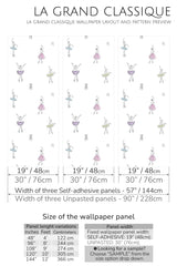 ballerina peel and stick wallpaper specifiation
