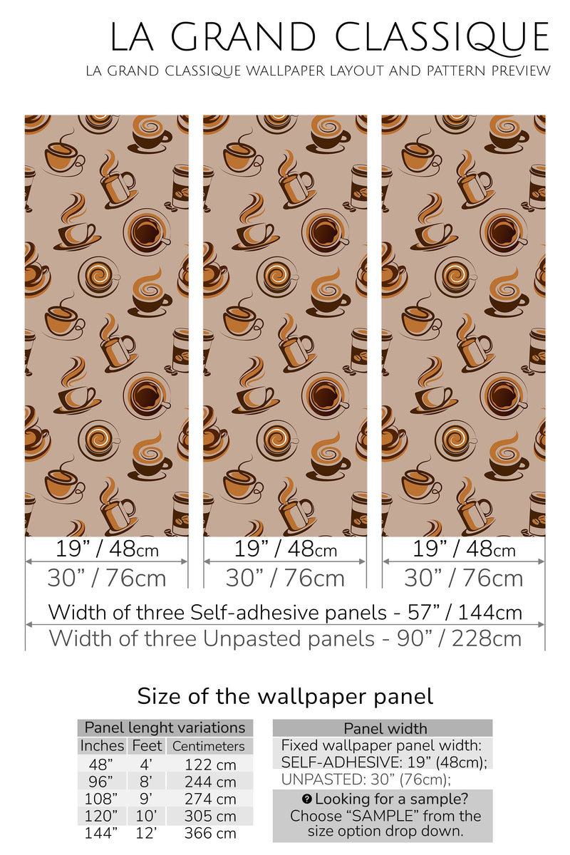 cafe peel and stick wallpaper specifiation