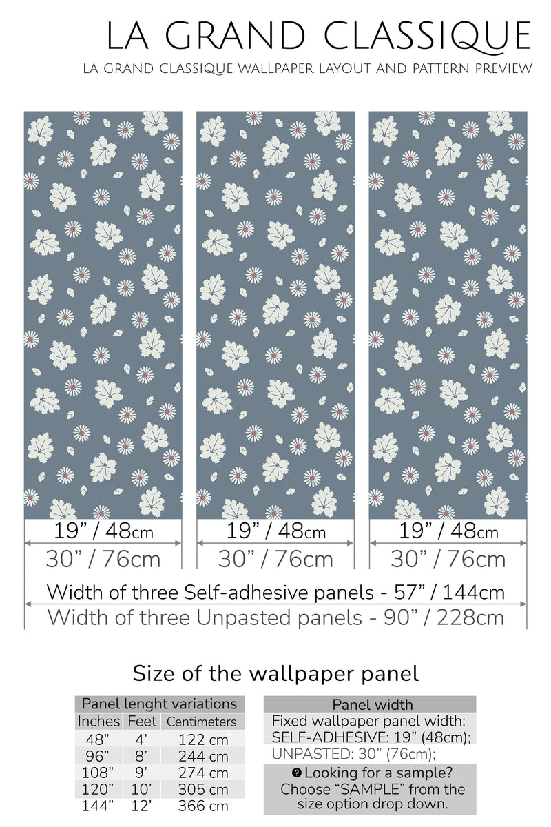 flower farmhouse peel and stick wallpaper specifiation