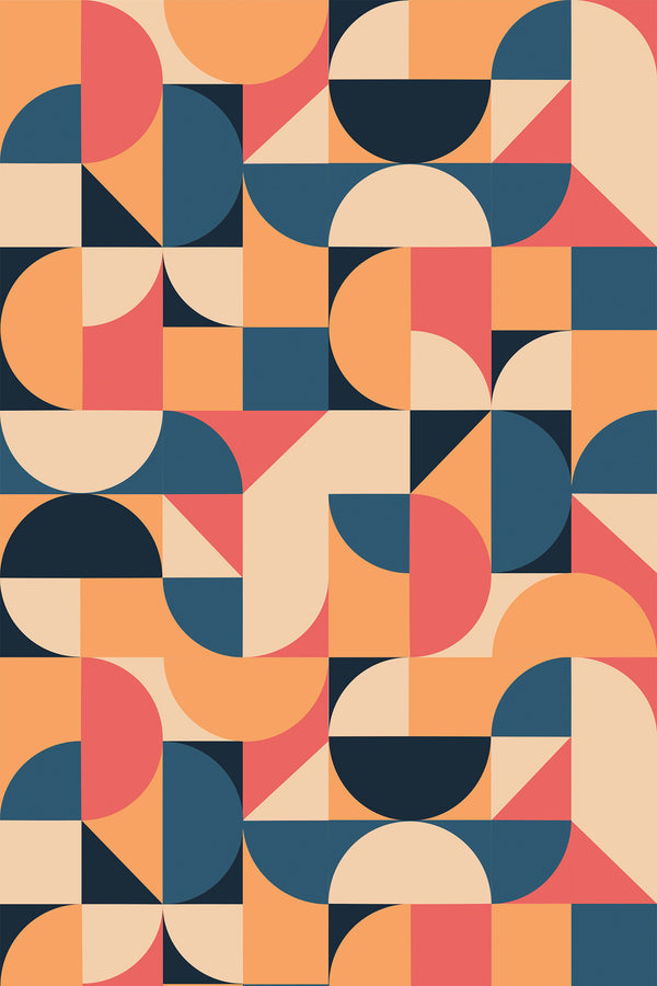 funky geometric shapes wallpaper pattern repeat