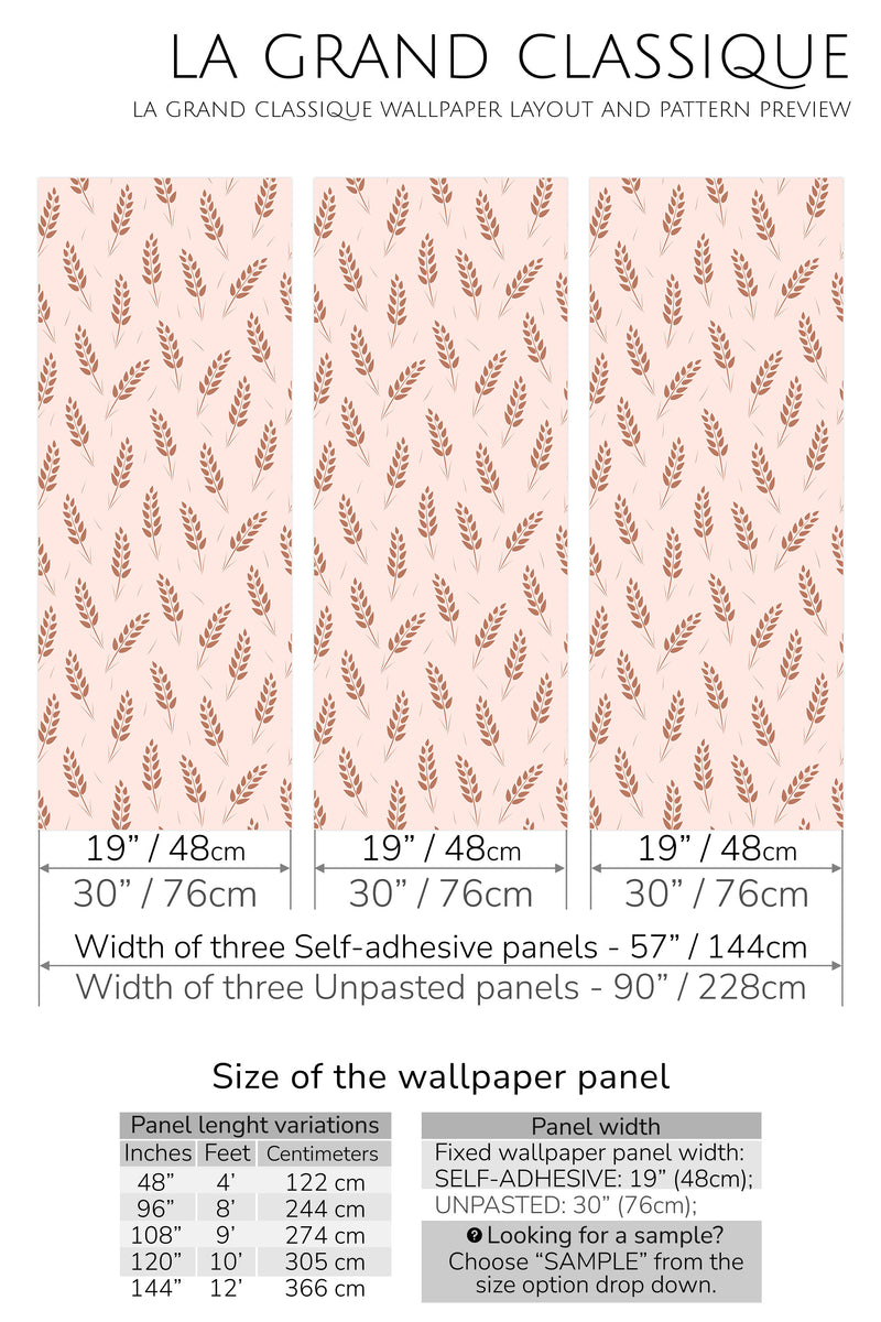 bakery peel and stick wallpaper specifiation