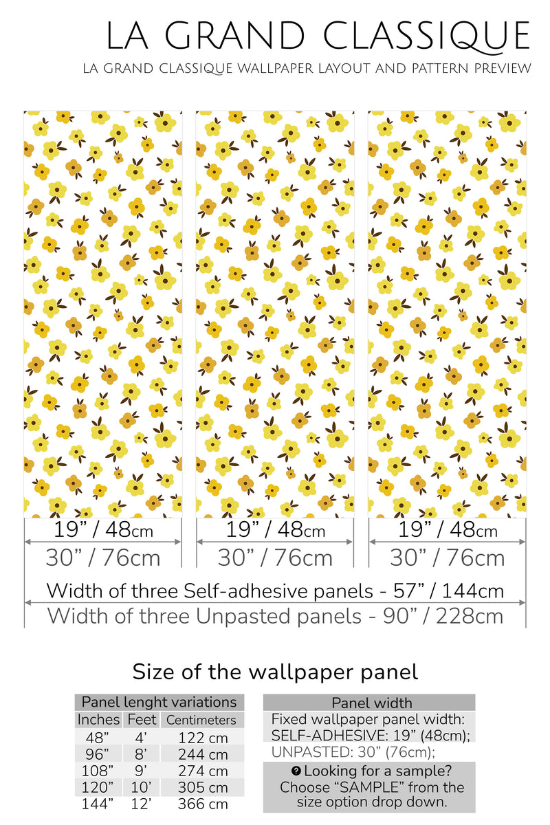 small flowers peel and stick wallpaper specifiation