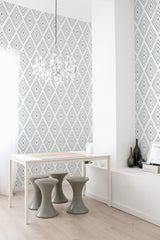 self adhesive wallpaper dotted rhombus pattern dining room table chandelier home decor