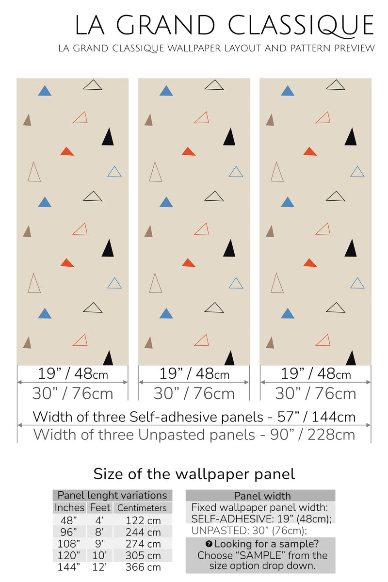 triangle peel and stick wallpaper specifiation