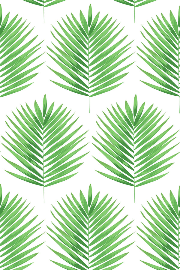 green palm leaf wallpaper pattern repeat