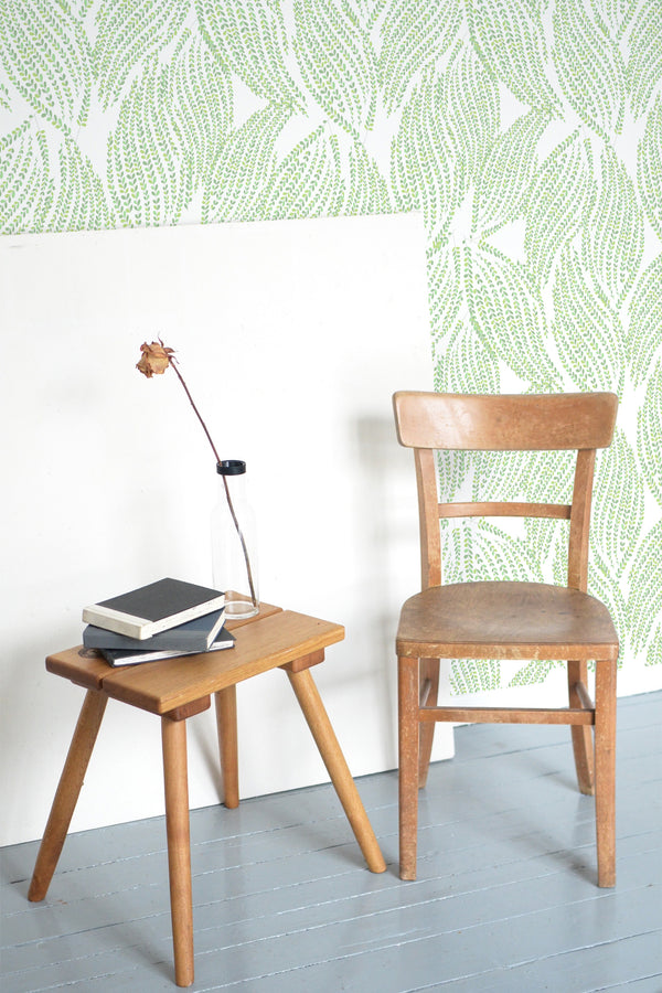 wooden table chair decorative plant blank canvas seamless self adhesive wallpaper
