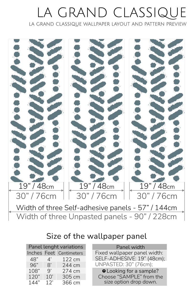 herringbone brush stroke peel and stick wallpaper specifiation