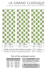 green leaves peel and stick wallpaper specifiation