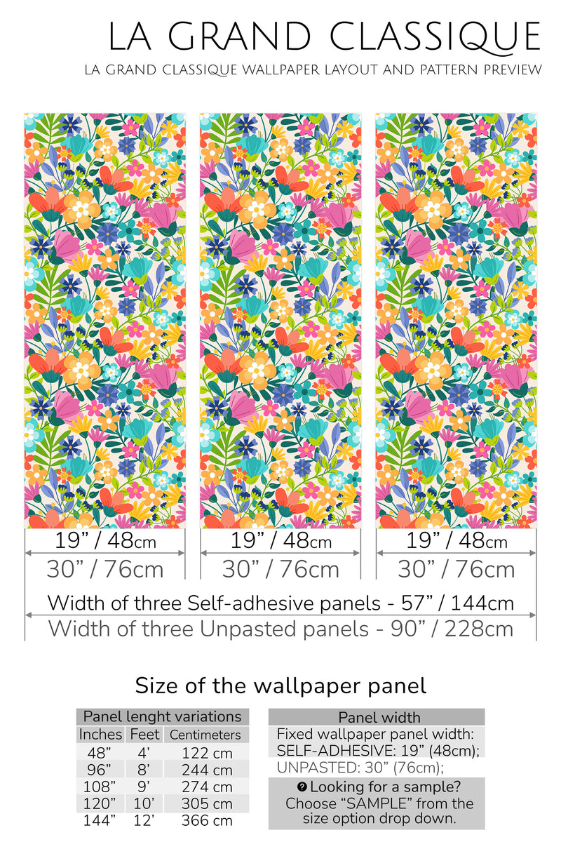 colorful summer peel and stick wallpaper specifiation