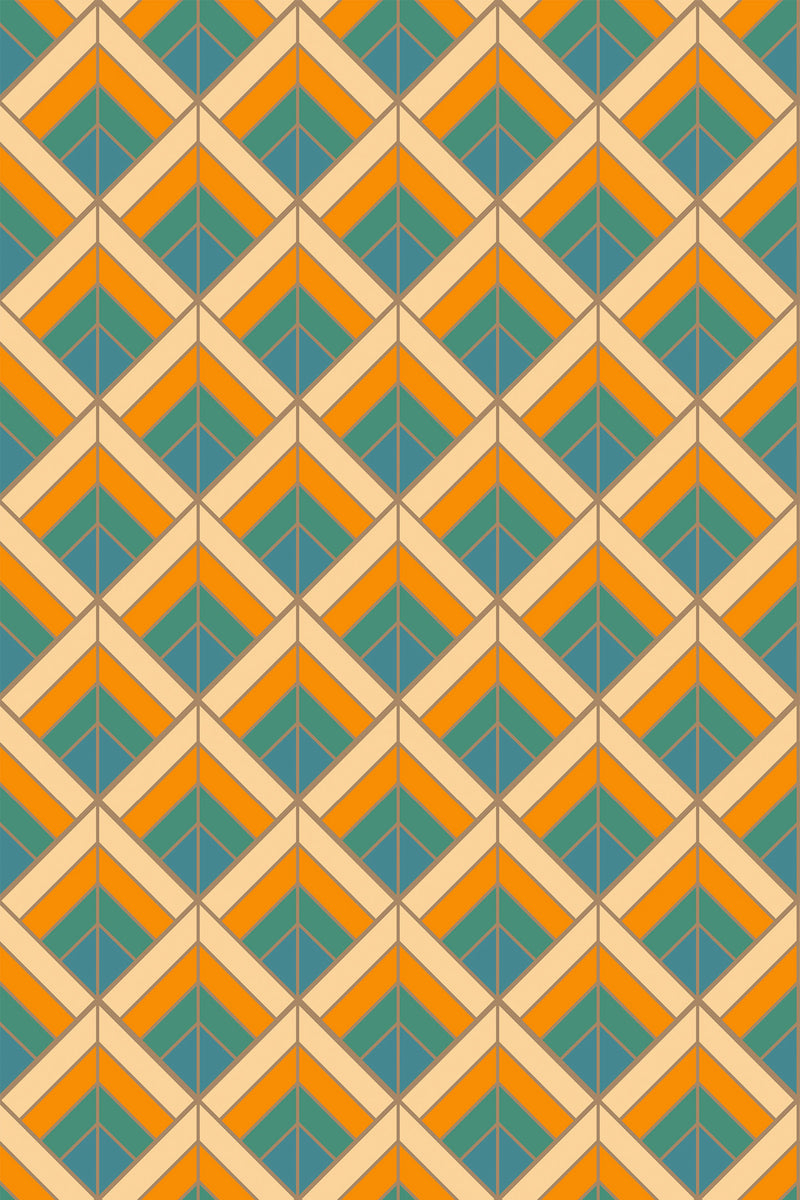 orange retro wallpaper pattern repeat