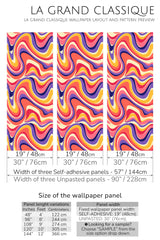psychedelic peel and stick wallpaper specifiation