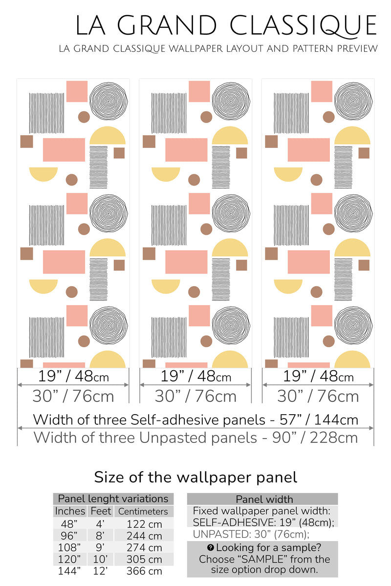 boho circle peel and stick wallpaper specifiation
