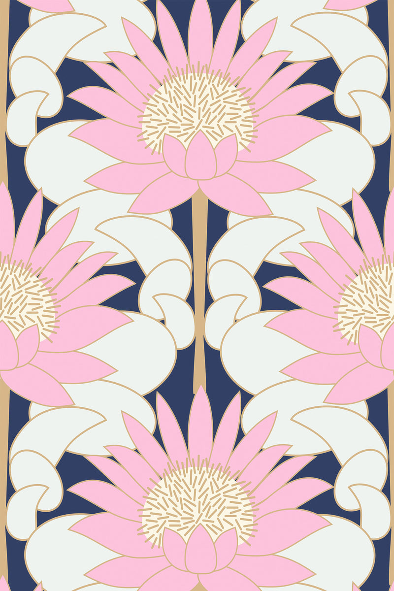 art deco flower wallpaper pattern repeat