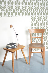 wooden table chair decorative plant blank canvas scandinavian self adhesive wallpaper