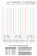 rainbow stripe peel and stick wallpaper specifiation