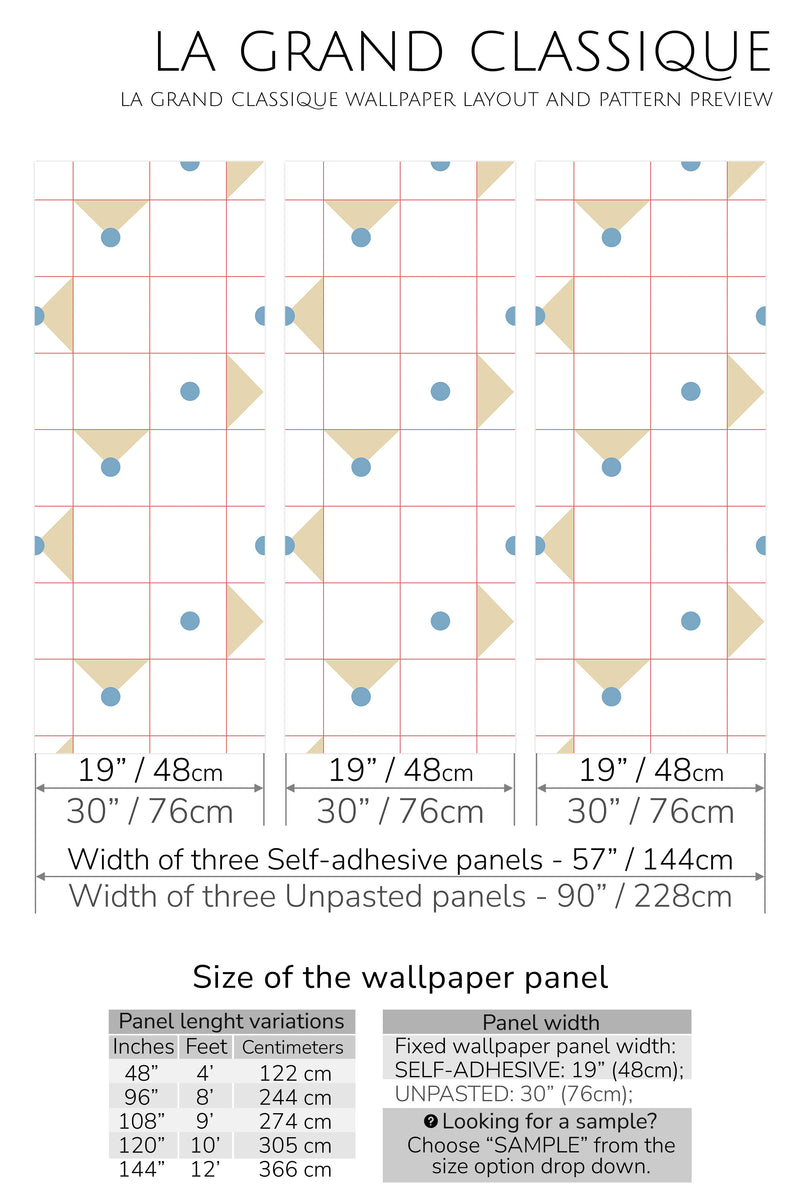 minimal geometric peel and stick wallpaper specifiation
