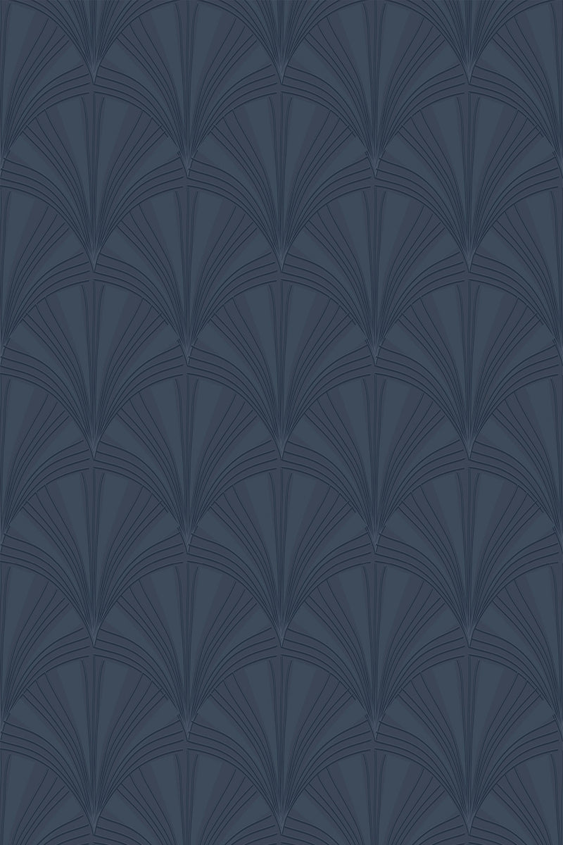 Dark Blue Art Deco Removable or Traditional Wallpaper – La Grand Classique