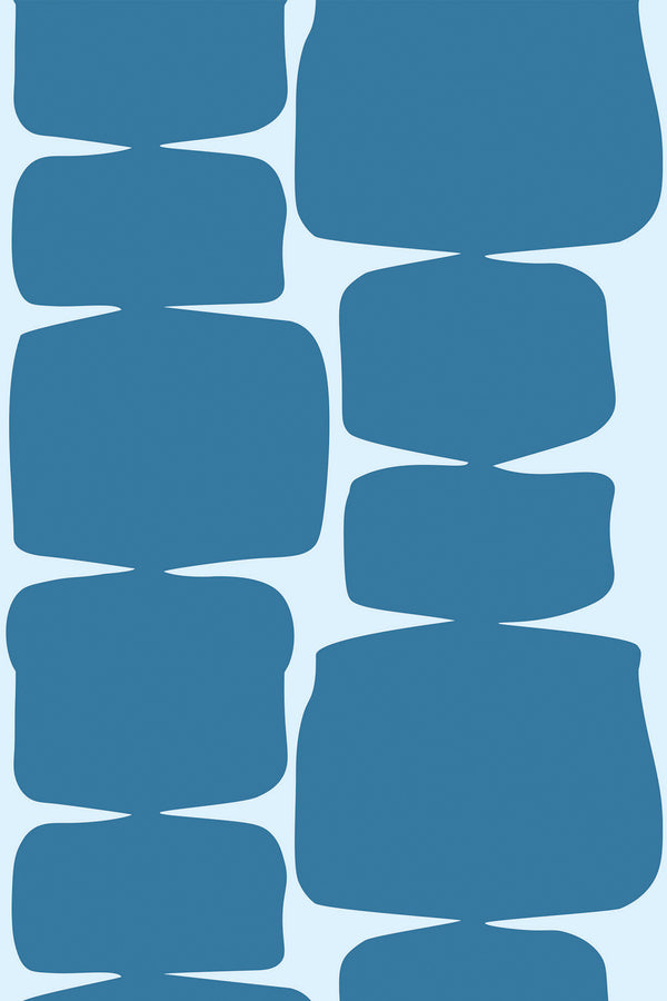 blue retro shape wallpaper pattern repeat