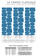 blue retro shape peel and stick wallpaper specifiation