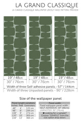 green retro shape peel and stick wallpaper specifiation