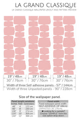 pink retro shape peel and stick wallpaper specifiation