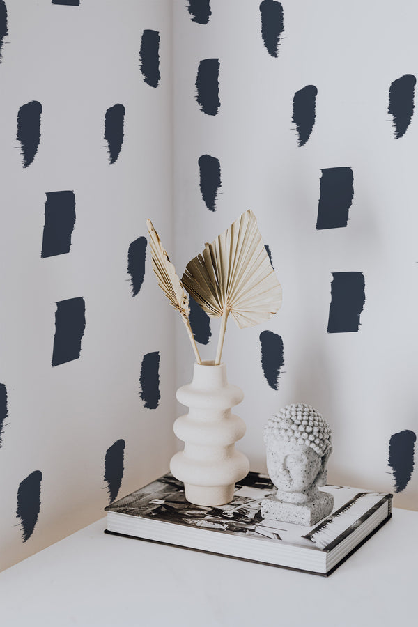 wallpaper for walls painted brush stroke pattern modern sophisticated vase statue home decor