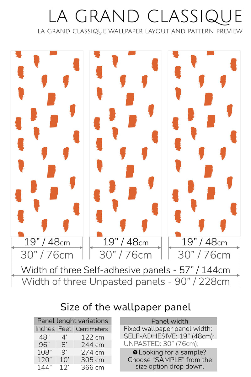 painted dots print peel and stick wallpaper specifiation