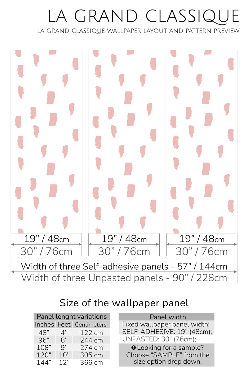 painted dots design peel and stick wallpaper specifiation