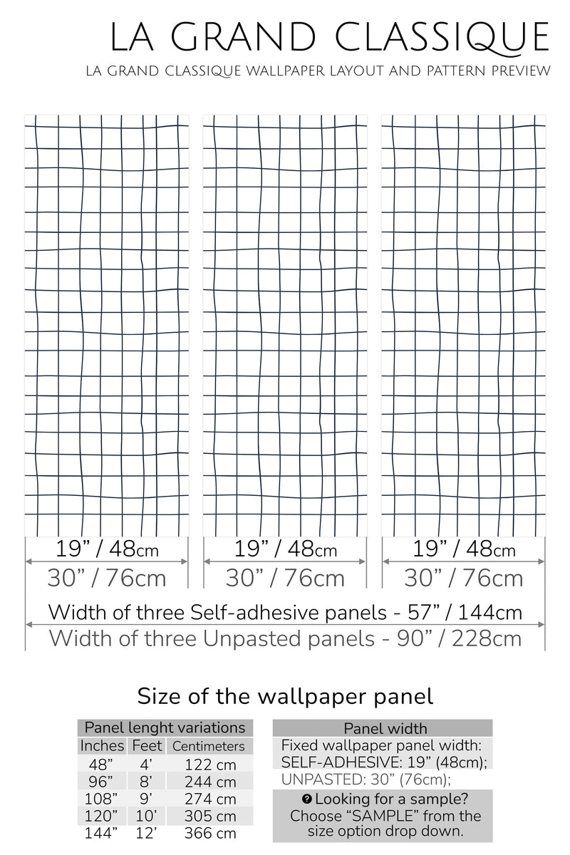 uneven grid peel and stick wallpaper specifiation