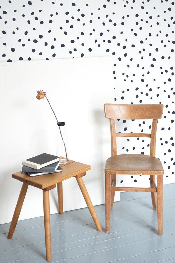 wooden table chair decorative plant blank canvas simple dalmatian self adhesive wallpaper