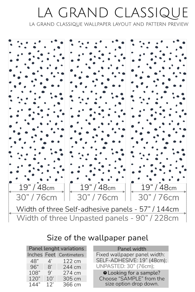 simple dalmatian peel and stick wallpaper specifiation