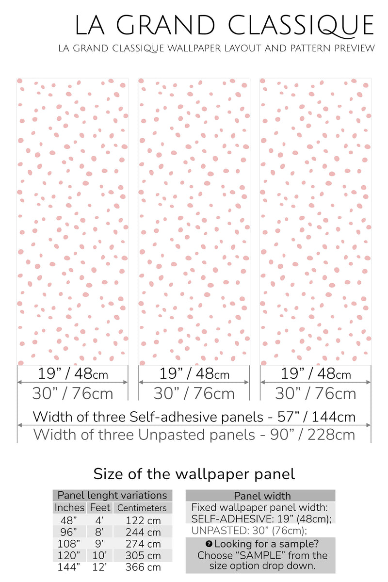 dalmatian dots peel and stick wallpaper specifiation