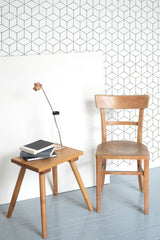 wooden table chair decorative plant blank canvas luxury hexagon self adhesive wallpaper