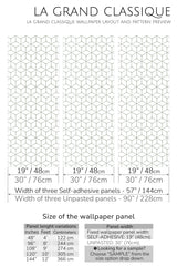 luxury hexagon peel and stick wallpaper specifiation