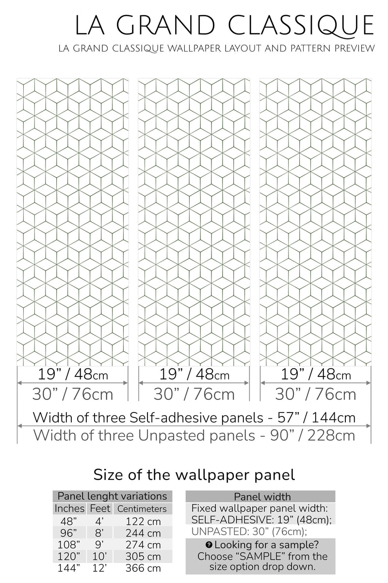 luxury hexagon peel and stick wallpaper specifiation