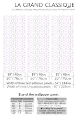 hexagonal peel and stick wallpaper specifiation