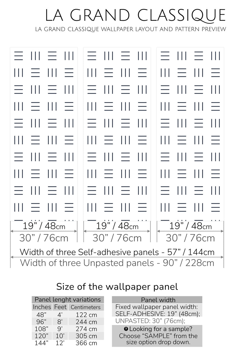 geometric stroke peel and stick wallpaper specifiation