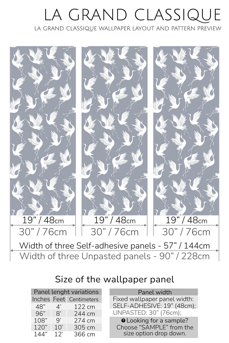 swan print peel and stick wallpaper specifiation
