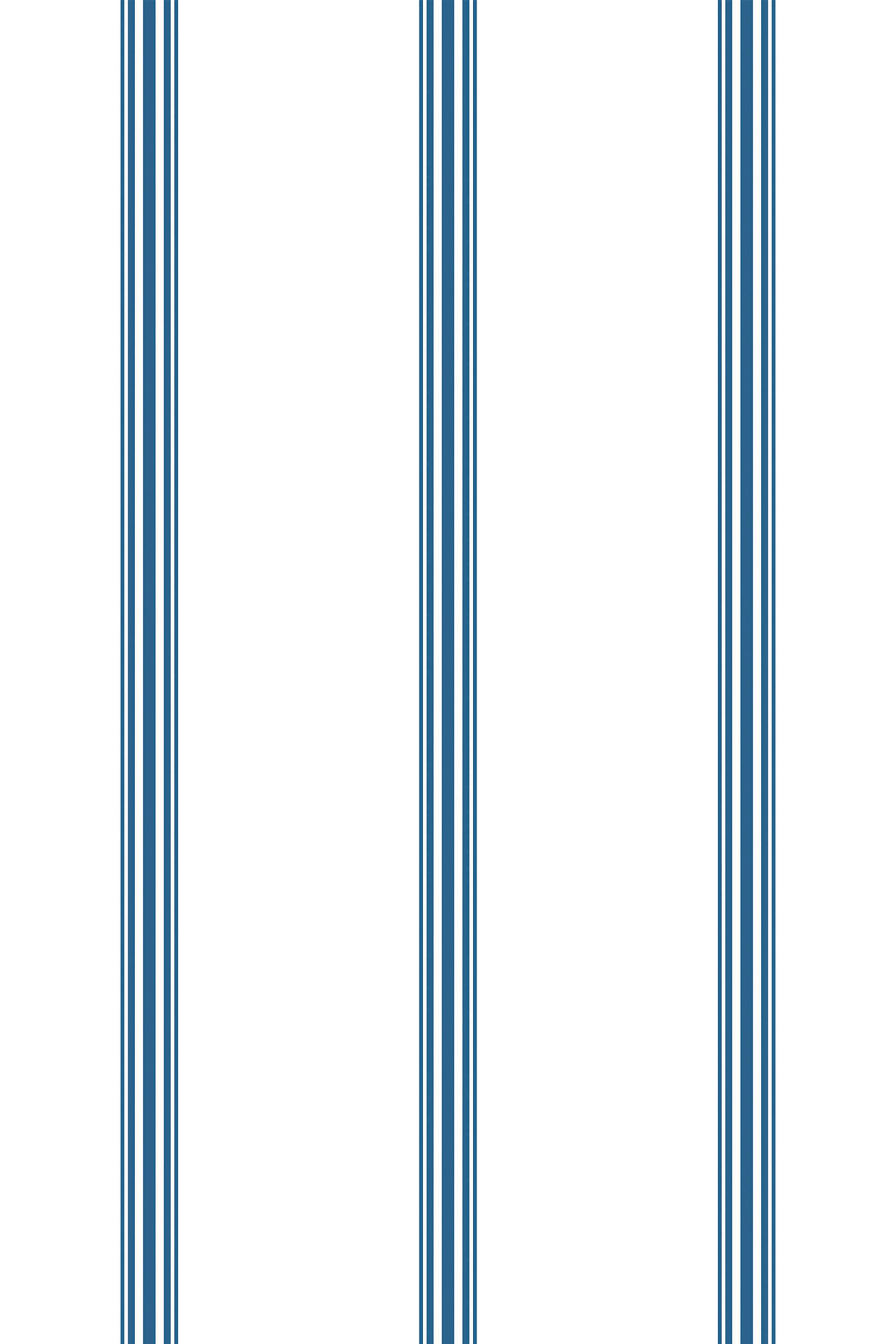 Vertical navy blue stripes with thin accent lines on a white background, creating a classic and elegant French-inspired design, peel and stick removable wallpaper.