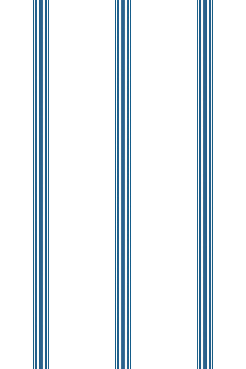 Vertical navy blue stripes with thin accent lines on a white background, creating a classic and elegant French-inspired design, peel and stick removable wallpaper.