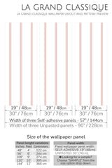 pink french stripe peel and stick wallpaper specifiation