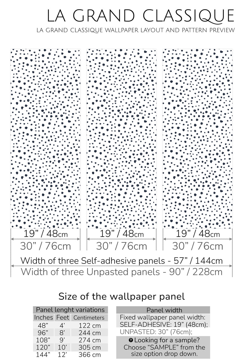 dalmatian print peel and stick wallpaper specifiation