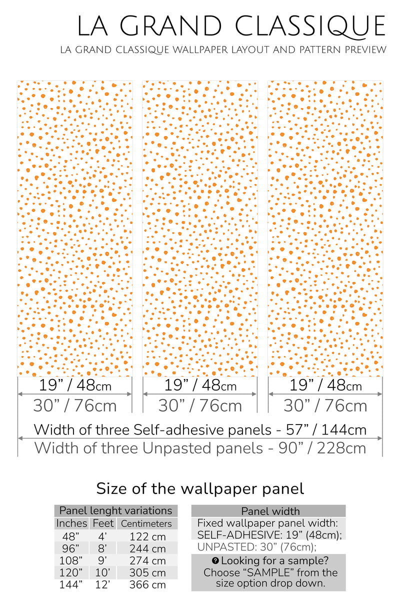 dotted design peel and stick wallpaper specifiation