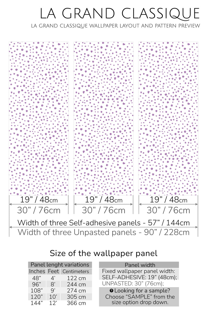 seamless dotted peel and stick wallpaper specifiation