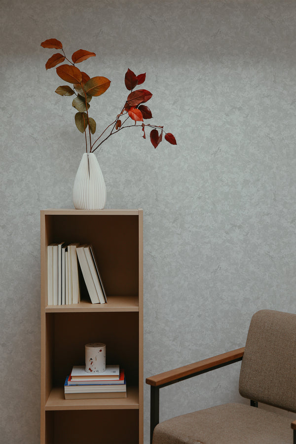 self-adhesive wallpaper marble pattern bookshelf armchair decorative plant interior