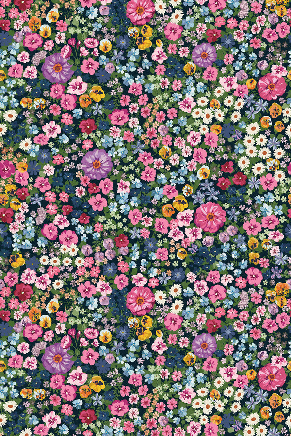 colorful bold floral wallpaper pattern repeat
