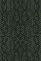 A repeating pattern resembling snake skin with a textured appearance featuring small, diamond-shaped scales in shades of dark green for peel and stick removable wallpaper.